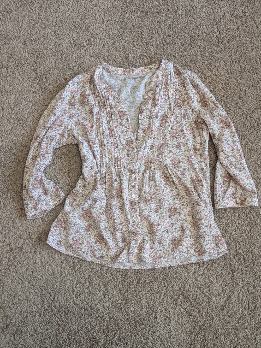 Women's Floral Pleated Blouse